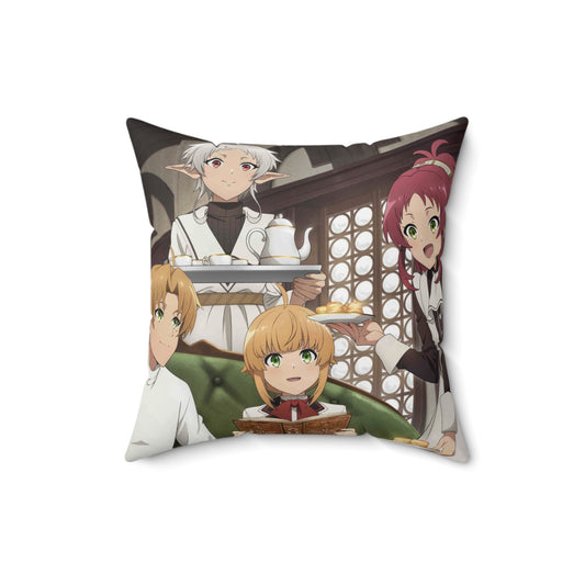 Jobless Reincarnation - Rudeus Family - Anime Spun Polyester Square Pillow