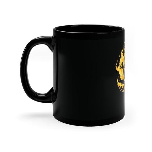 One Piece - Luffy’s Red Roc - Anime Black Coffee Mug, 11oz