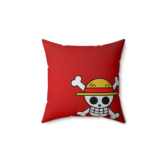 Red One Piece Crew - Anime Spun Polyester Square Pillow