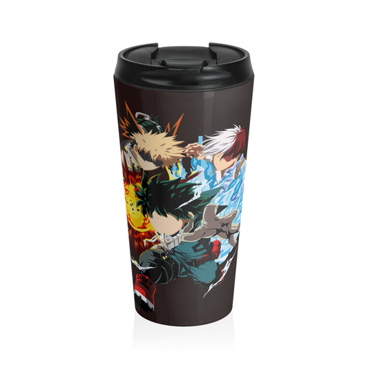 My Hero Academia - Izuku Midoriya  Katsuki Bakugo  Shoto Todoroki - Anime Stainless Steel Travel Mug