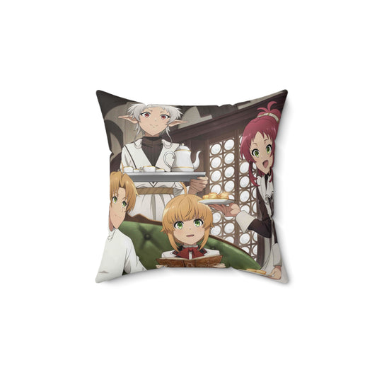 Jobless Reincarnation - Rudeus Family - Anime Spun Polyester Square Pillow